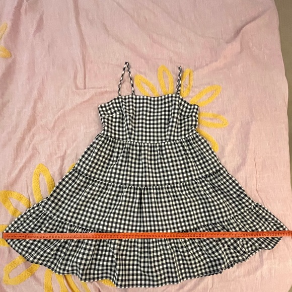 SOLD - Forever 21 Black and White Gingham Babydoll Frill Trim Ruffle Hem Dress - Picture 9 of 9